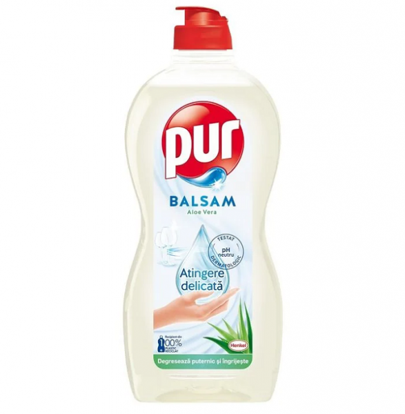 Pur Препарат за миене на съдове Balsam, алое вера - 0.450 мл.